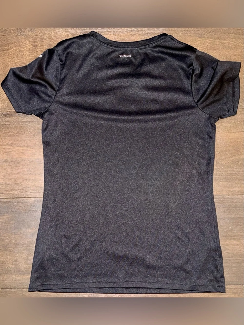Adidas Girls Climalite Black Performance T-Shirt Rainbow Logo Size 14 Large